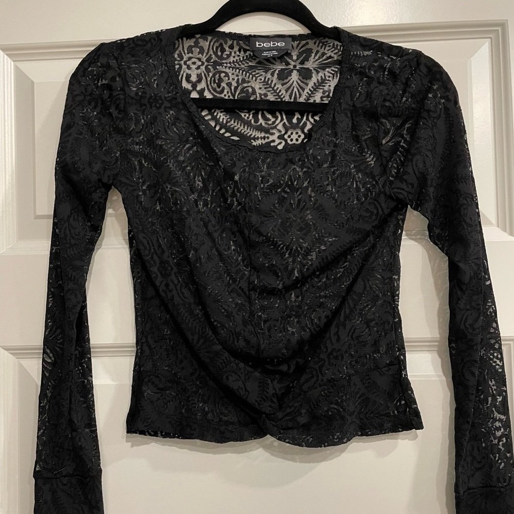 Bebe crop long sleeve top